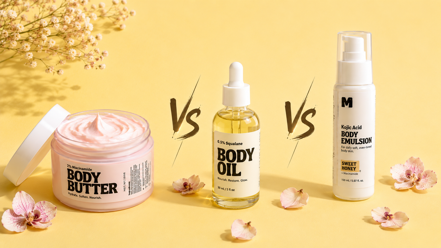 Body Butter vs Body Oil vs Emulsion: What's the Difference (And Do You Need All Three)?